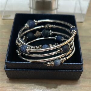 Blue Beaded Wrap Bracelet